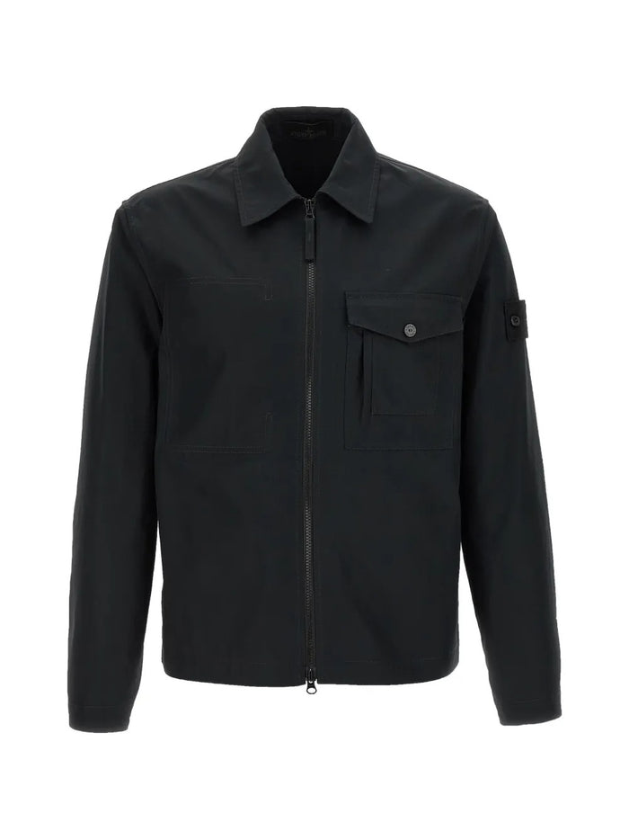 Stone Island Men's Black Zip Overshirt 1