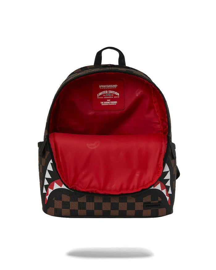 Sprayground Zaino Marrone-Nero Uomo Check 2 Emboss Savage 3