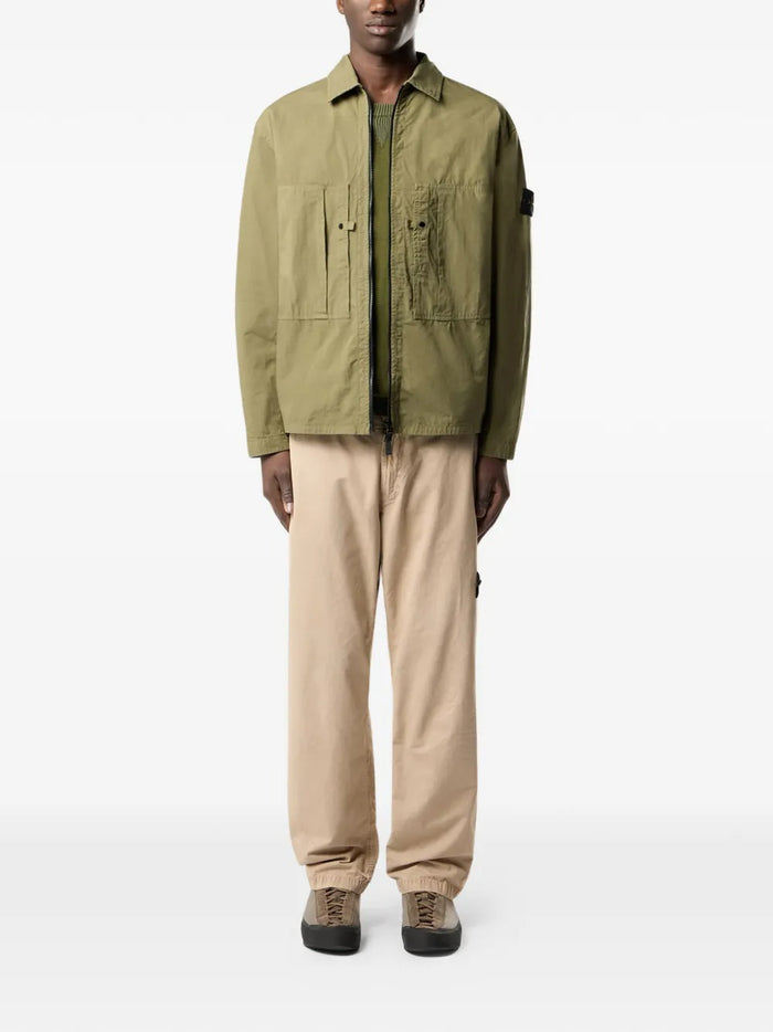 Stone Island Men's Green Zip Overshirt 1