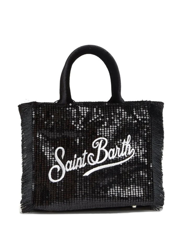 Mc2 Saint Barth Borsa Nero Donna Vanity Mini Velvet Paillette 1
