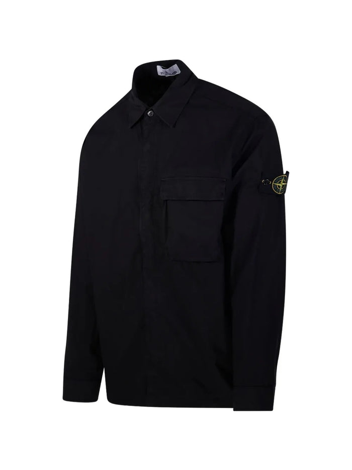 Stone Island Giacca-Camicia Nero Uomo Tasca Applicata 3