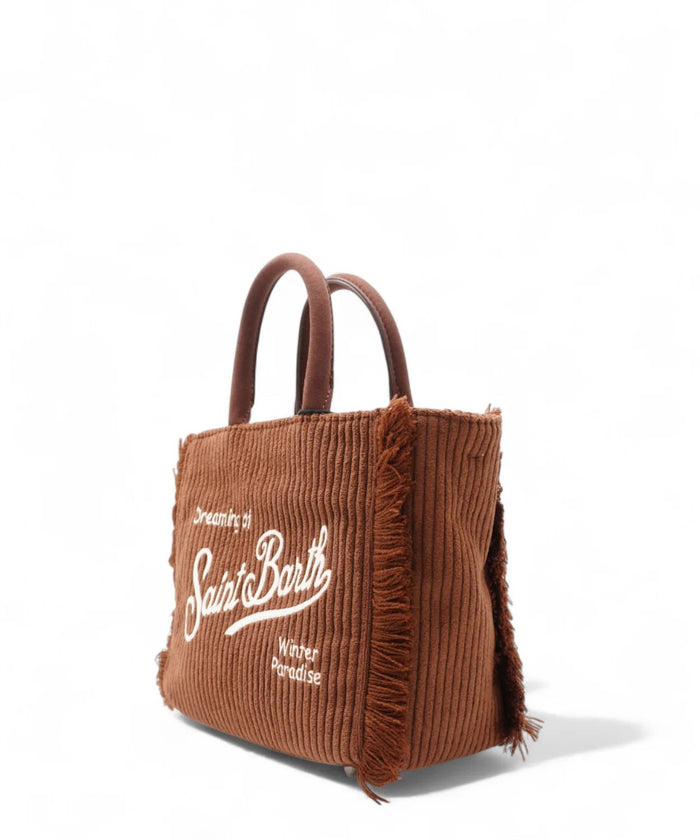 Mc2 Saint Barth Women's Vanity Mini Corduroy Brown Bag 3