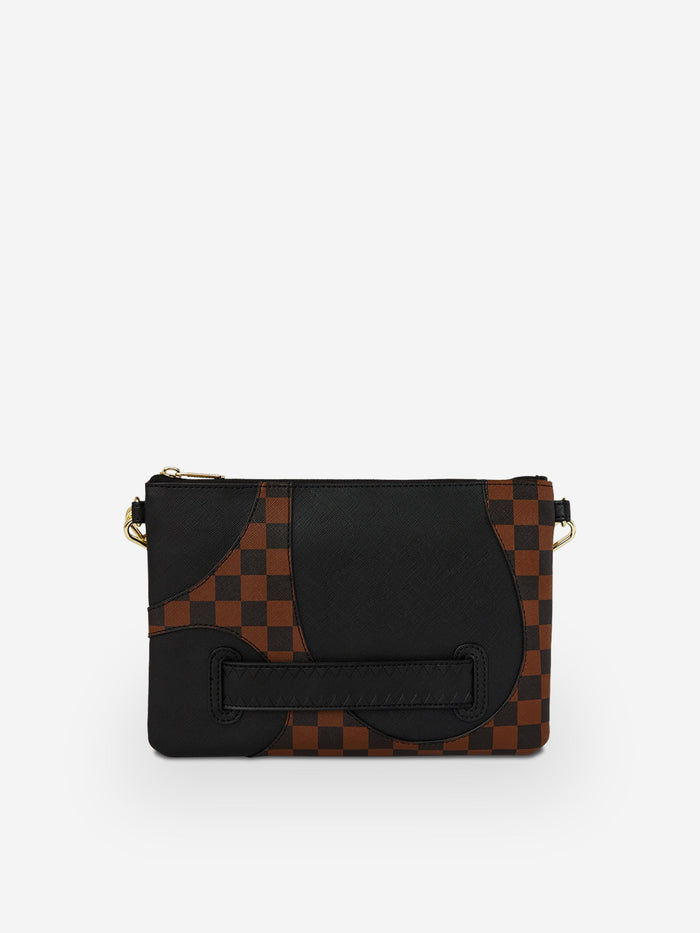 Sprayground Pochette Marrone-Nero Uomo Jet Stream Crossover Clutch 3