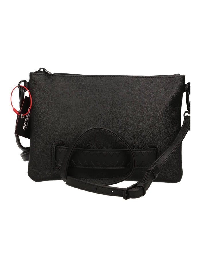 Sprayground Pochette Placca Logo Uomo Nero 2