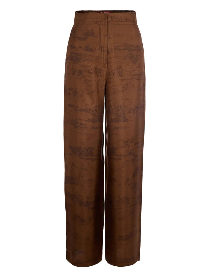 Max Mara Pantalone Marrone Donna Vita Alta 1