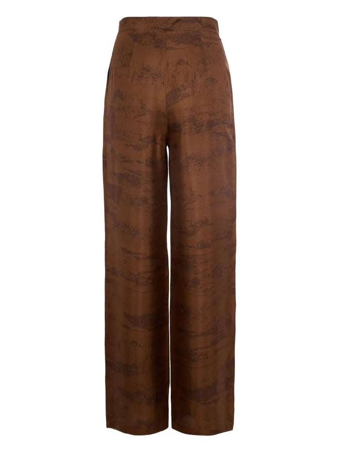 Max Mara Pantalone Marrone Donna Vita Alta 2