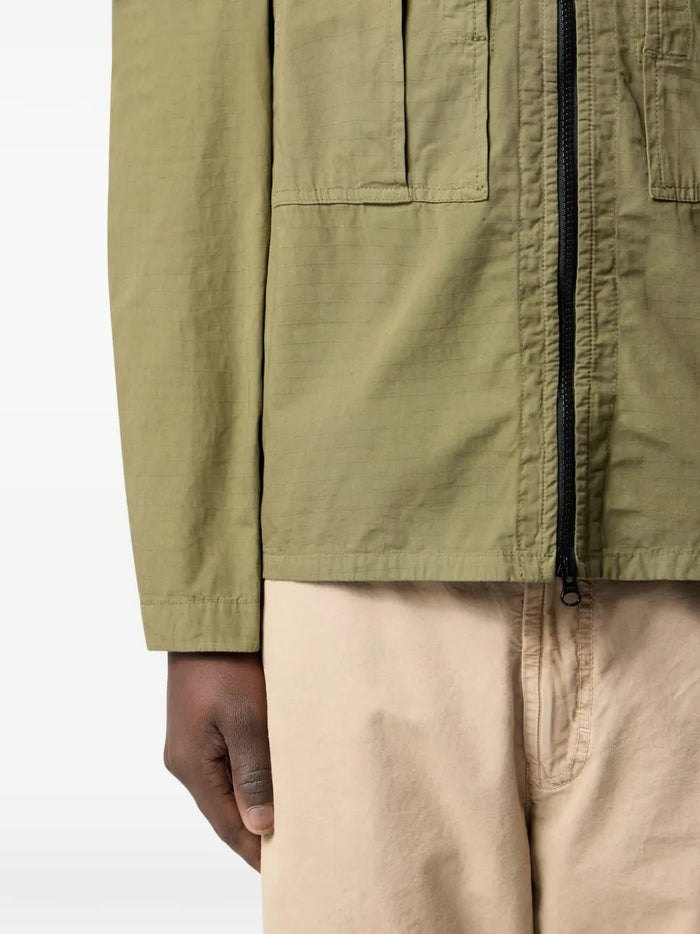 Stone Island Men's Green Zip Overshirt 4