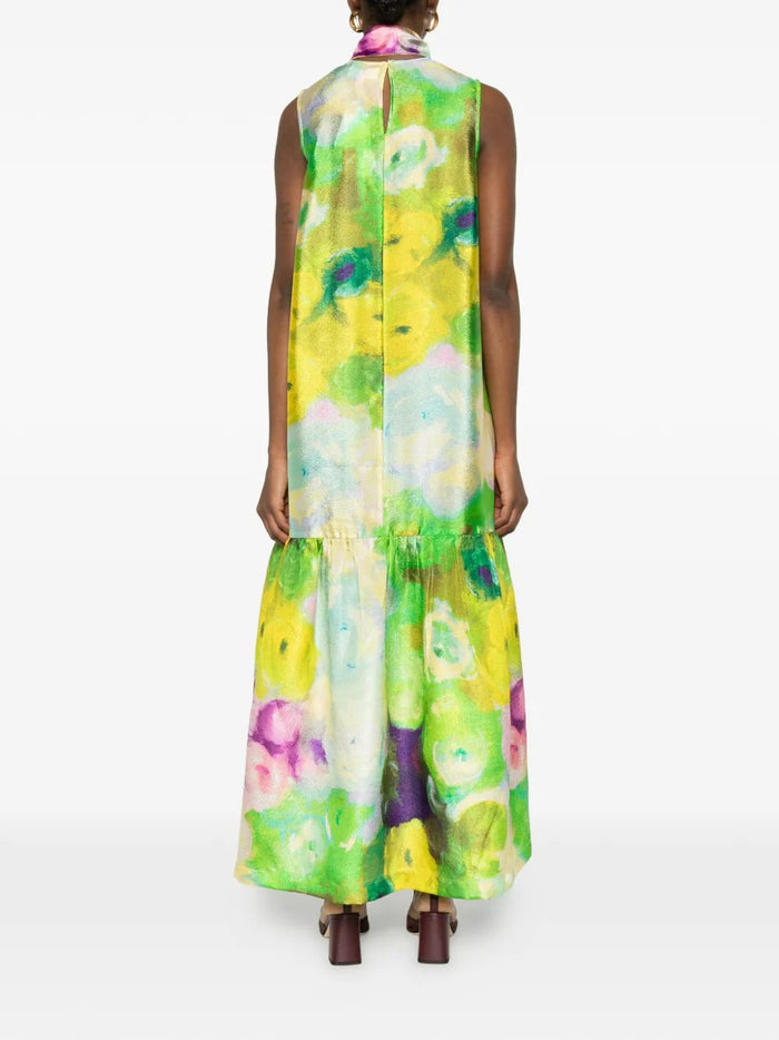 Psophia Abito Verde Donna Floreale 3