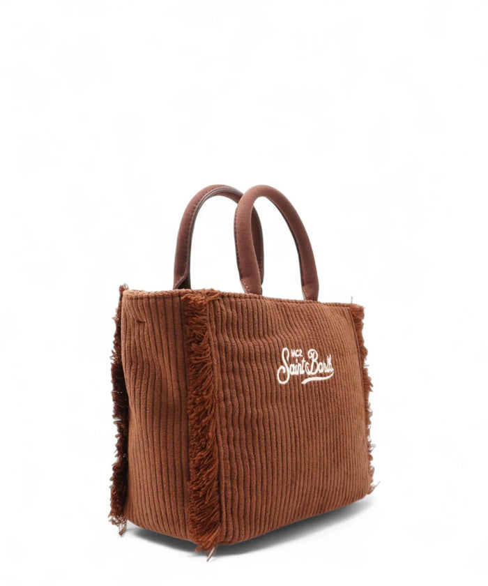 Mc2 Saint Barth Women's Vanity Mini Corduroy Brown Bag 4