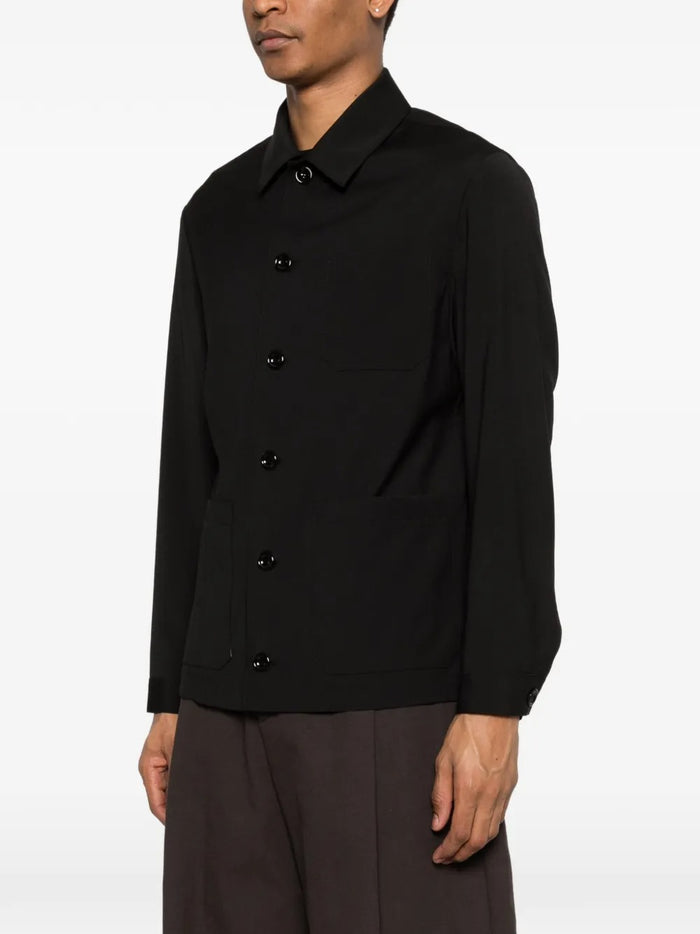 New York Camicia Tasche Applicate Uomo Nero 1