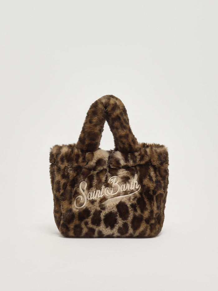 Mc2 Saint Barth Women's Vanity Mini Soft Fur Leopard Brown Bag 1