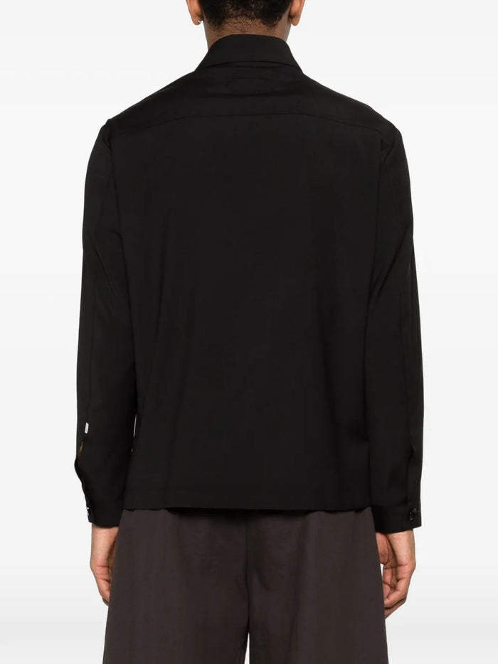 New York Camicia Tasche Applicate Uomo Nero 3