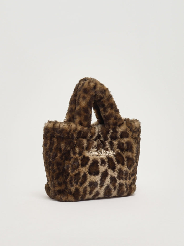 Mc2 Saint Barth Women's Vanity Mini Soft Fur Leopard Brown Bag 2