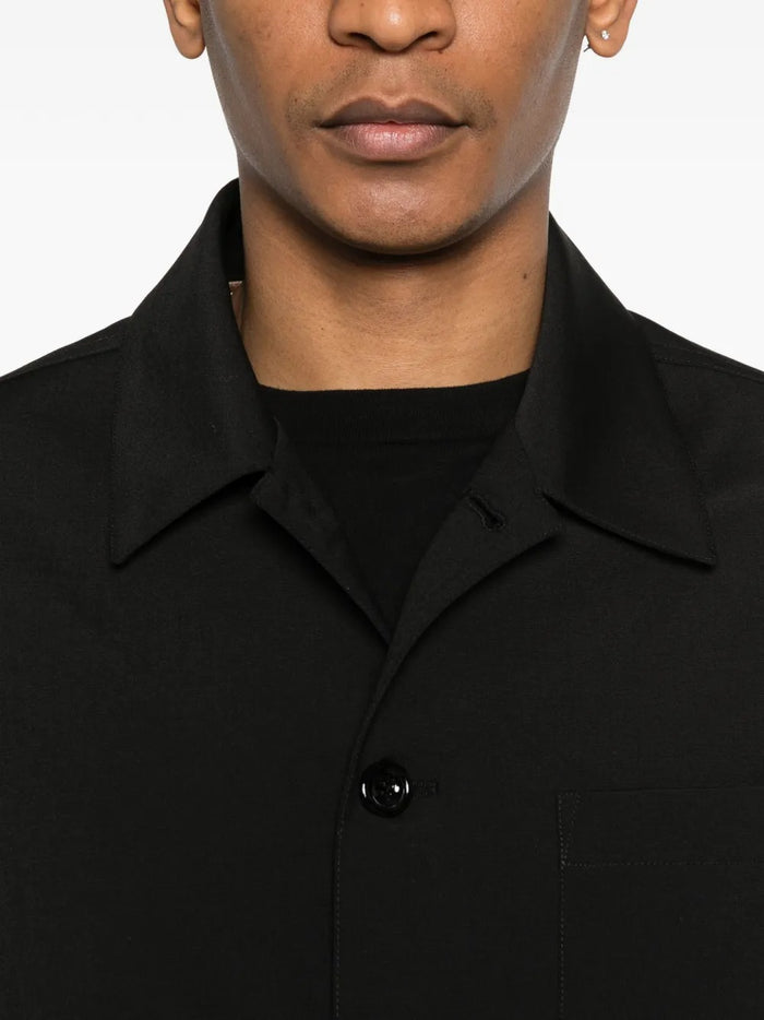 New York Camicia Tasche Applicate Uomo Nero 4