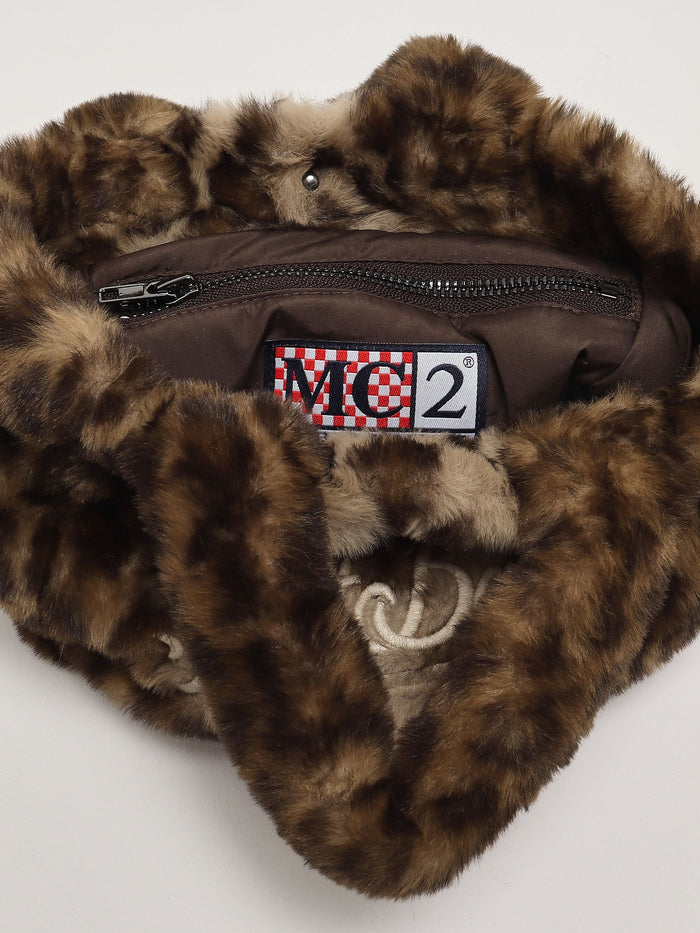Mc2 Saint Barth Women's Vanity Mini Soft Fur Leopard Brown Bag 3