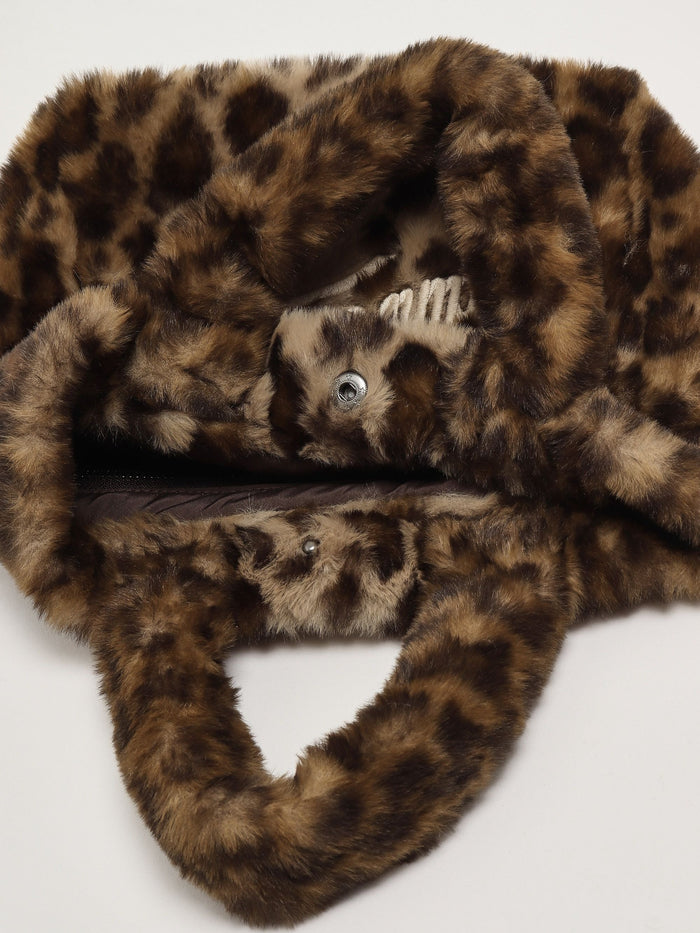 Mc2 Saint Barth Women's Vanity Mini Soft Fur Leopard Brown Bag 5