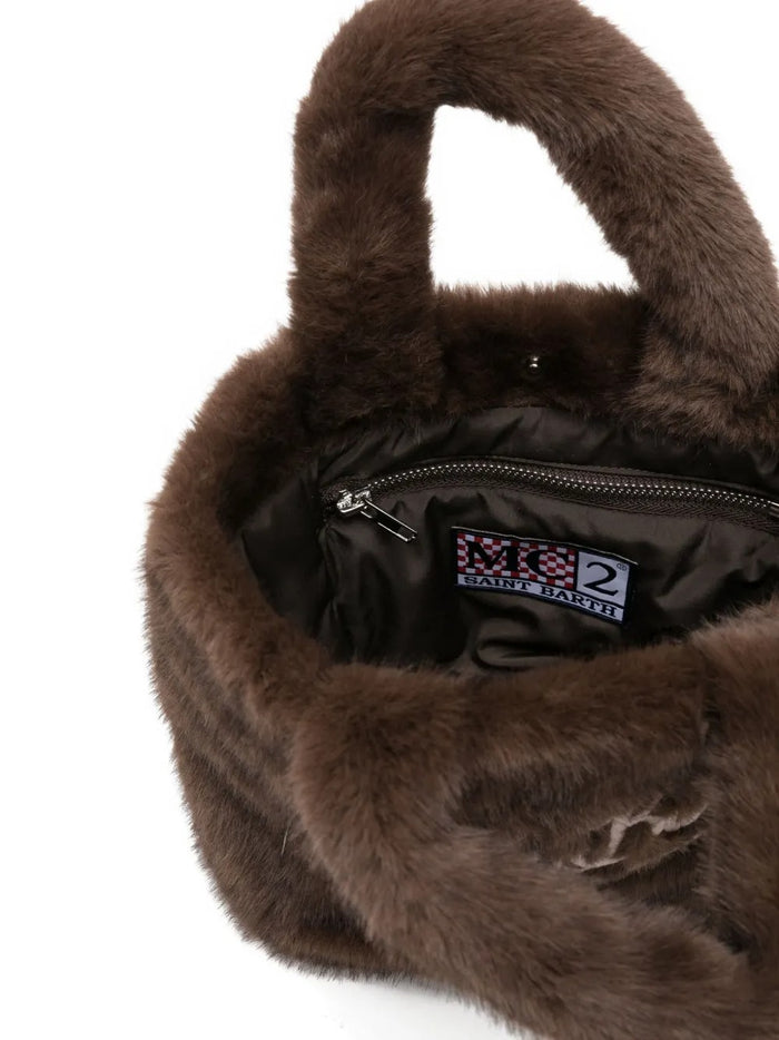 Mc2 Saint Barth Borsa Marrone Donna Vanity Soft Fur Mini 5