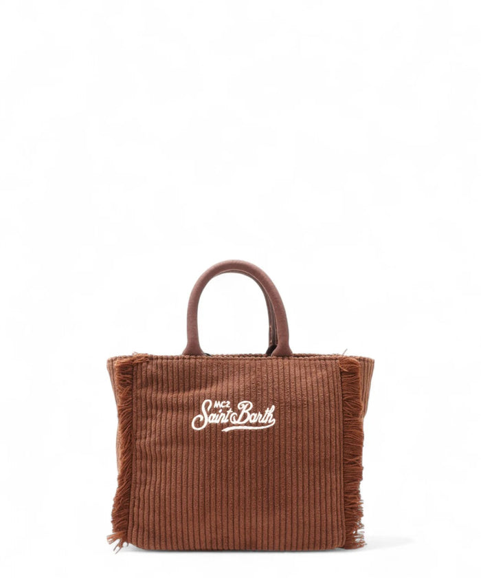 Mc2 Saint Barth Women's Vanity Mini Corduroy Brown Bag 2