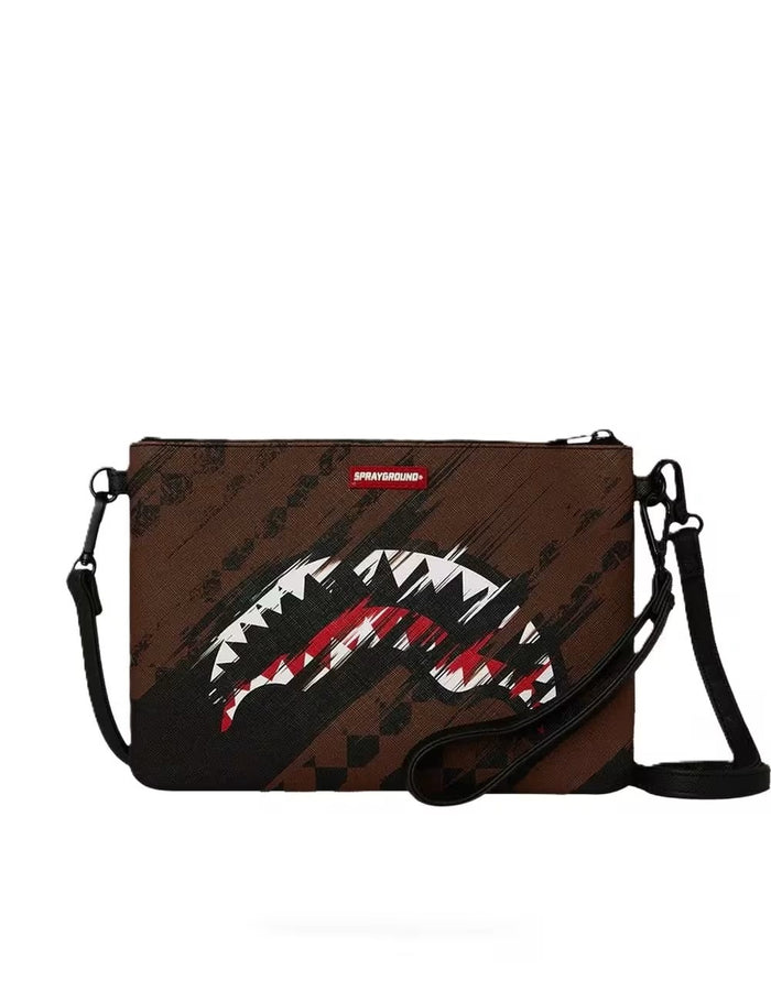 Sprayground Pochette Smeared Grunge Uomo Marrone 1