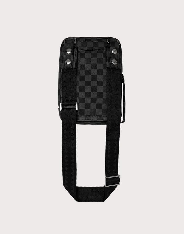 Sprayground Pochette Nero-Grigio Uomo Diamond Tear Shark OG Sling Bag 2