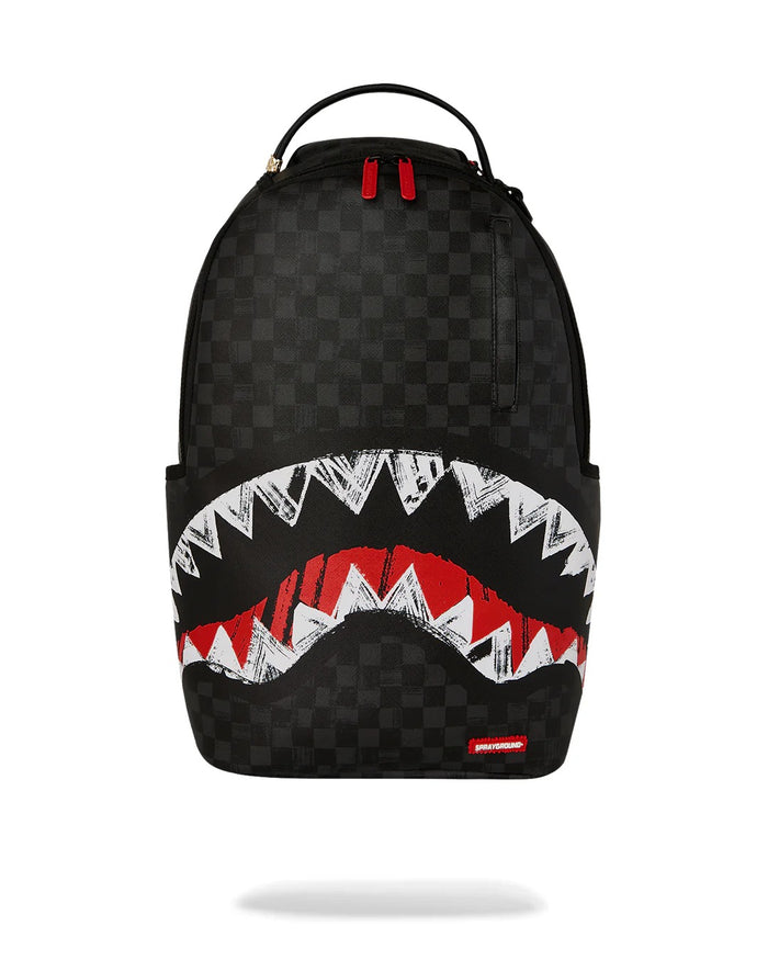 Sprayground Zaino Grigio-Nero Uomo Scribble Shark 1