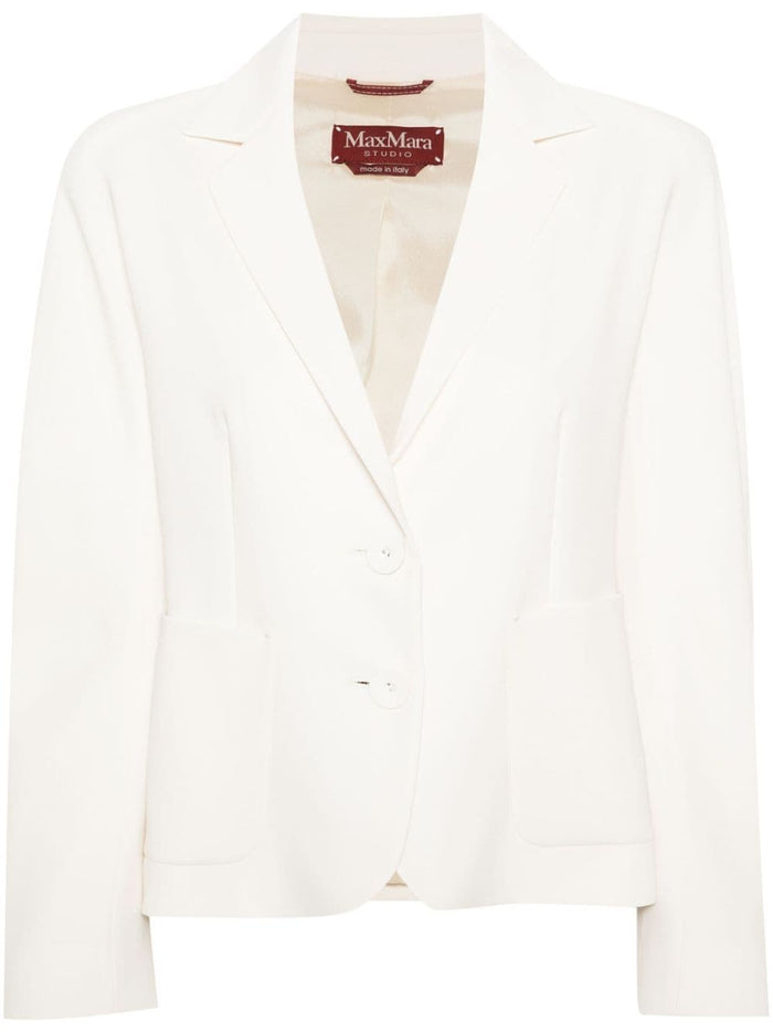 Max Mara White Women's Jacket with Patch Pockets 5