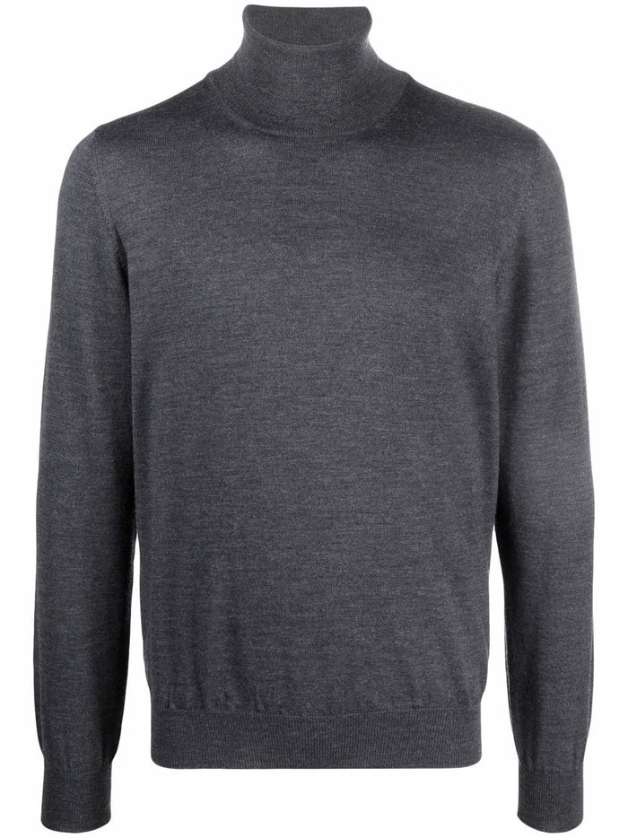 Fileria Gray Virgin Wool High Neck Sweater 3