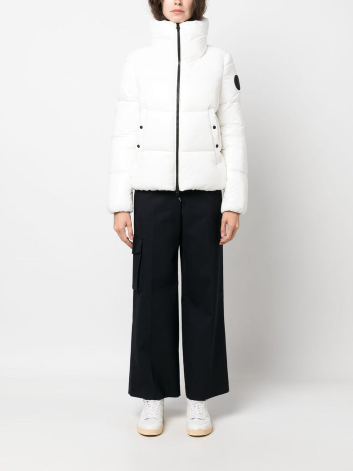 Save The Duck White Women's Jacket with application 1