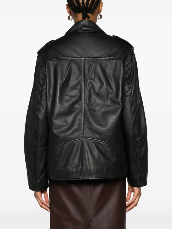 SWORD Black Leather Pattern Jacket 2