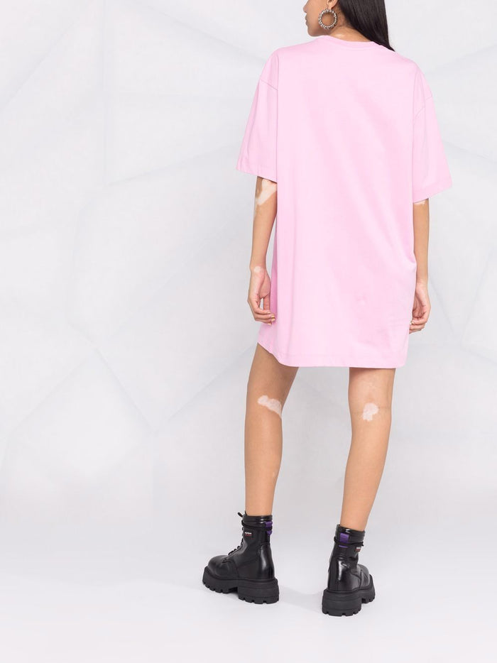 Msgm Women's Pink Dress T-shirt model with print 5