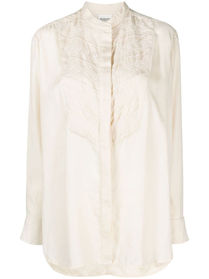 Isabel Marant Etoile Blusa Beige Donna Ricamata 4