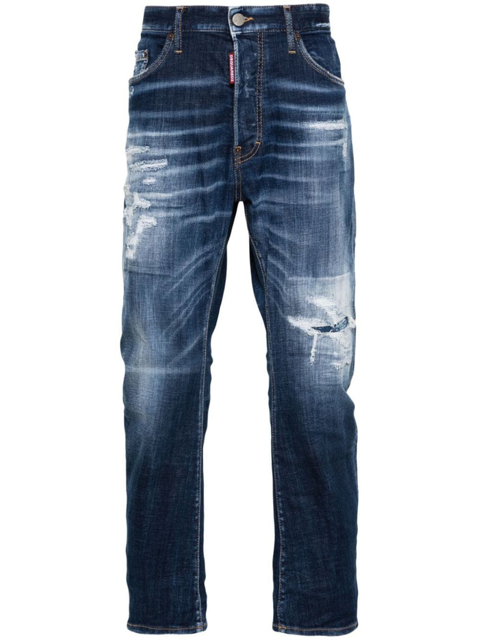 Dsquared2 Men's Blue Jeans with worn effect 3