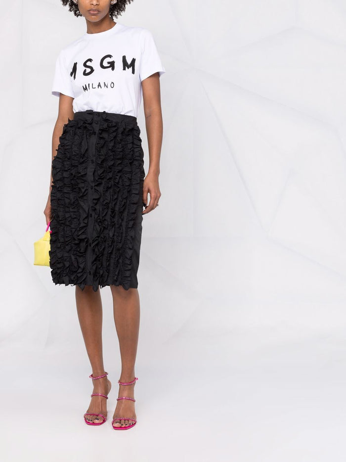 Msgm White T-shirt for Women with Milan Logo Print 2