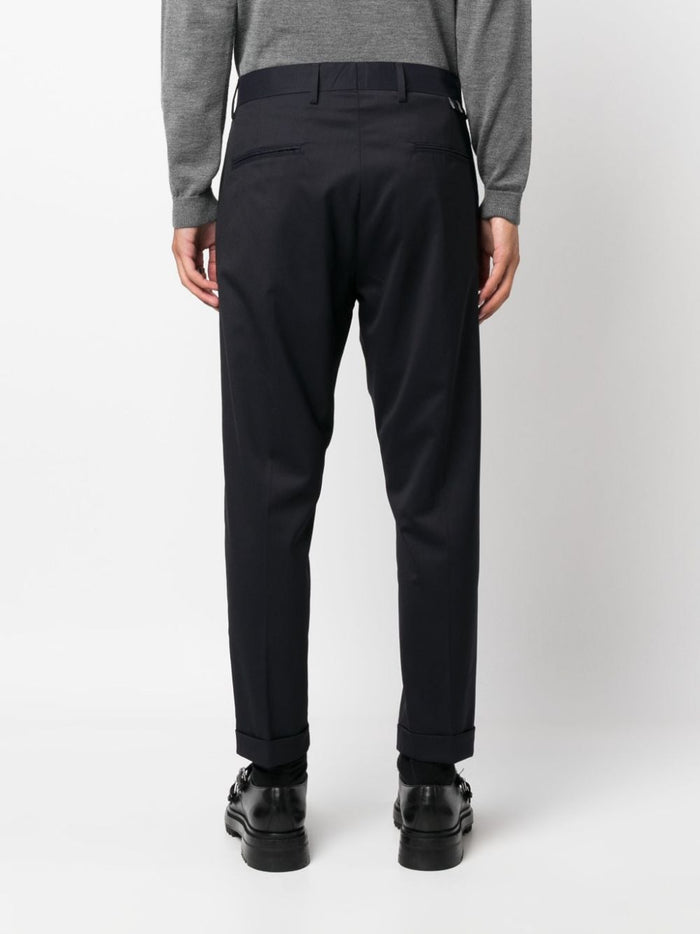 Low Brand Men's Blue Tailored Cropped Trousers 3