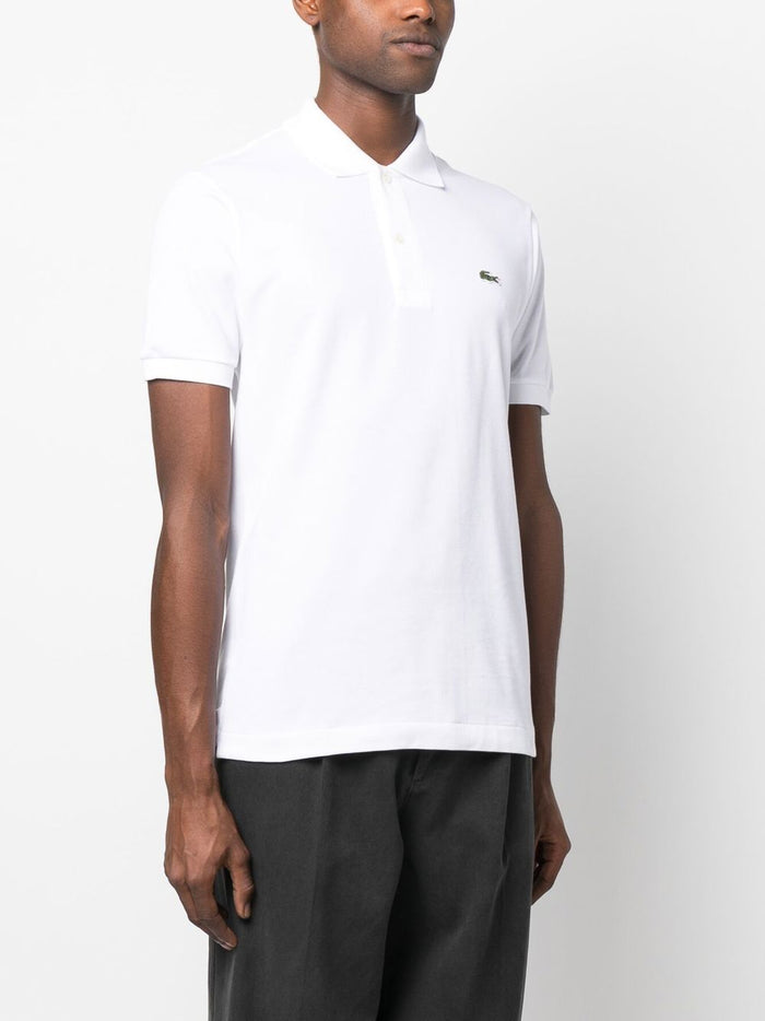 Lacoste Men's White Green Polo Shirt with embroidered logo 1