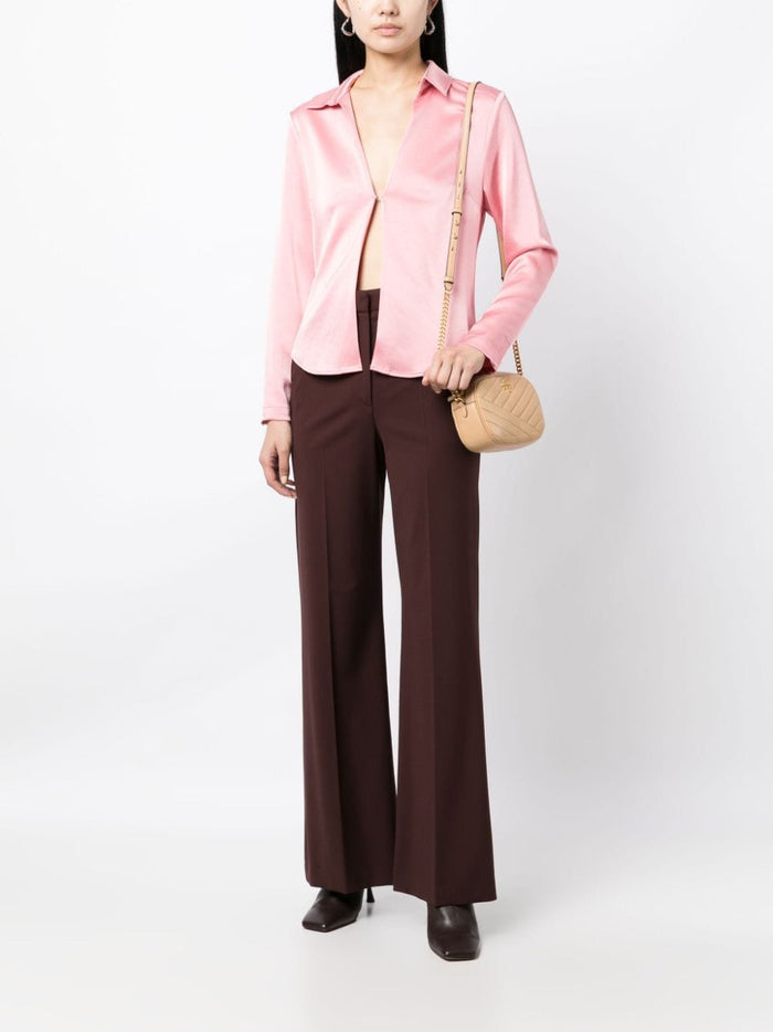 Tory Burch Damen – Gesteppte Schultertasche mit Logo-Schild in Braun 1