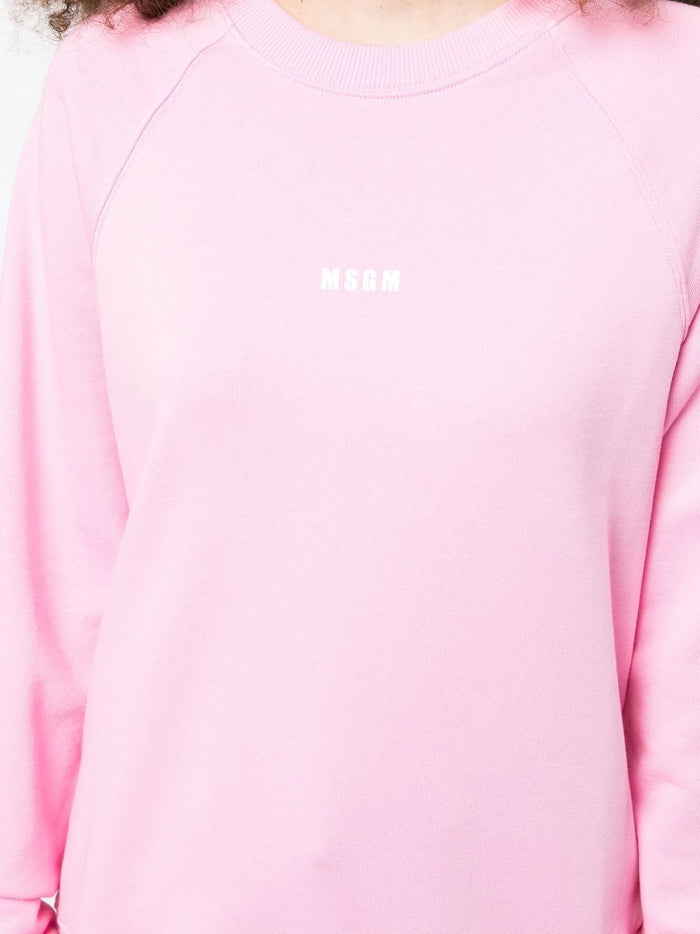 Msgm Women's Pink Sweatshirt Micro Logo 4