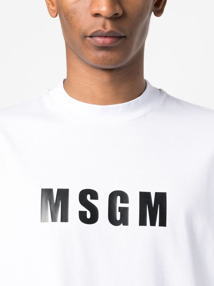 Msgm T-shirt Bianco Uomo Stampa Logo 4