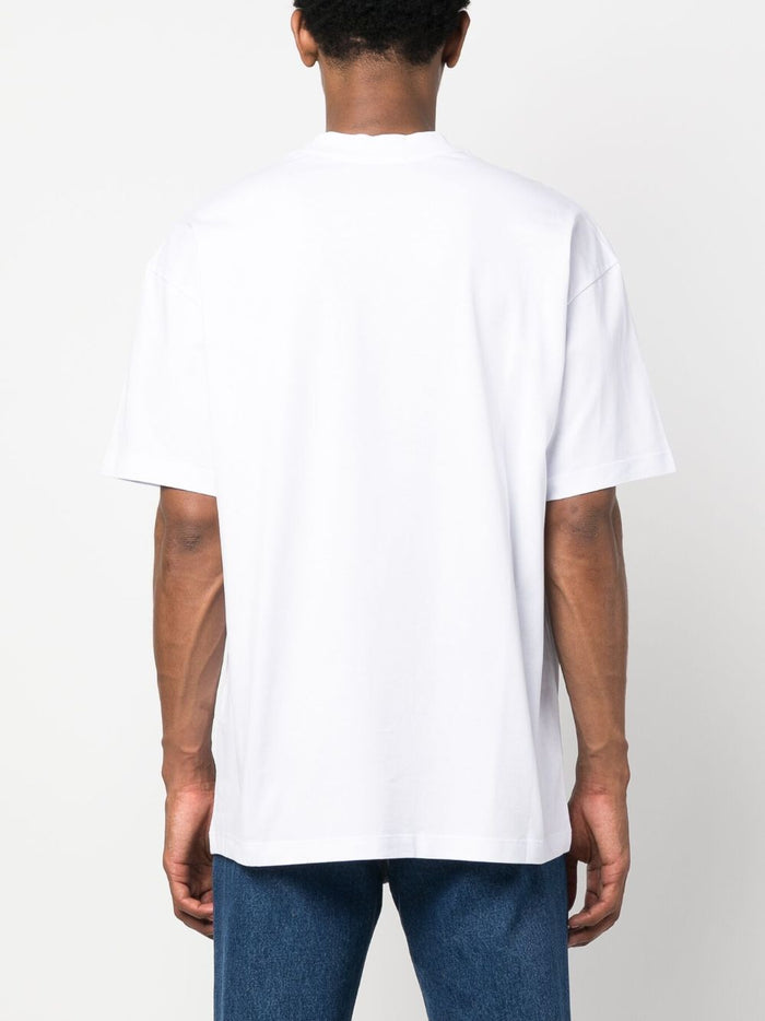 Msgm T-shirt Bianco Uomo Stampa Logo 5