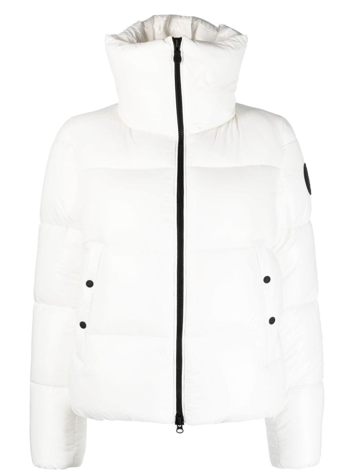 Save The Duck White Women's Jacket with application 5