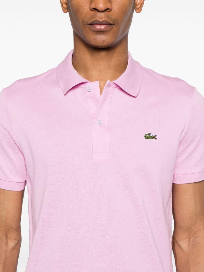 Lacoste Men's Pink Polo Shirt with Crocodile Logo 4