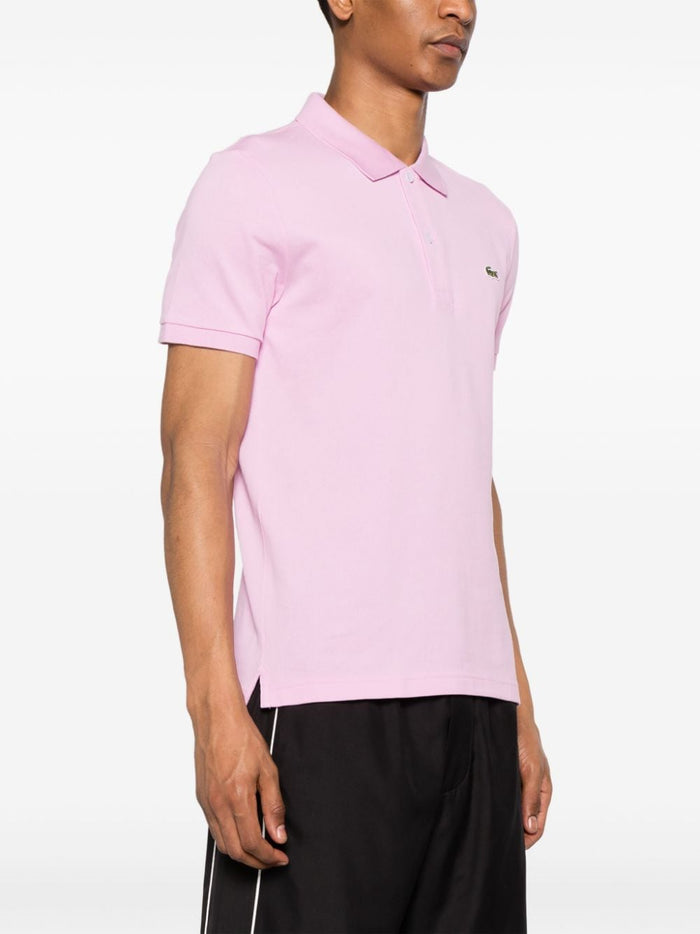 Lacoste Men's Pink Polo Shirt with Crocodile Logo 1