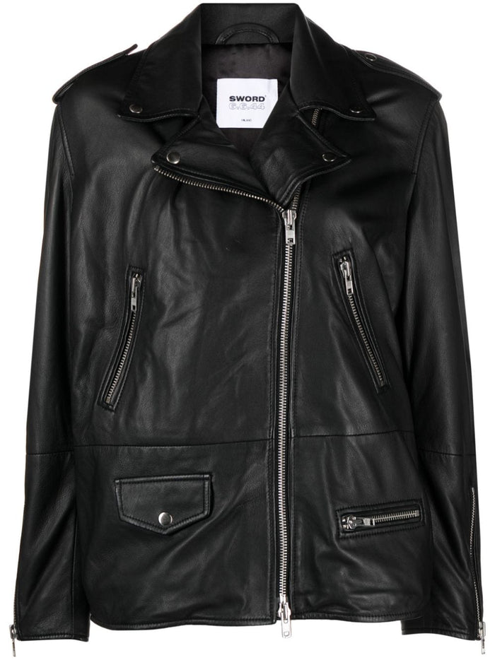 SWORD Black Leather Pattern Jacket 5