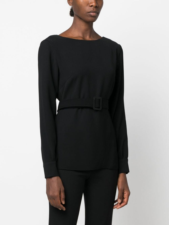 P.a.r.o.s.h. Blusa Nero Donna con cintura 1