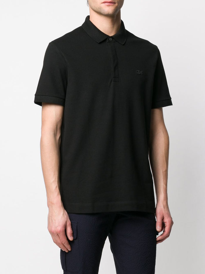 Lacoste Men's Black Polo Shirt with Crocodile Embroidery with classic logo 1