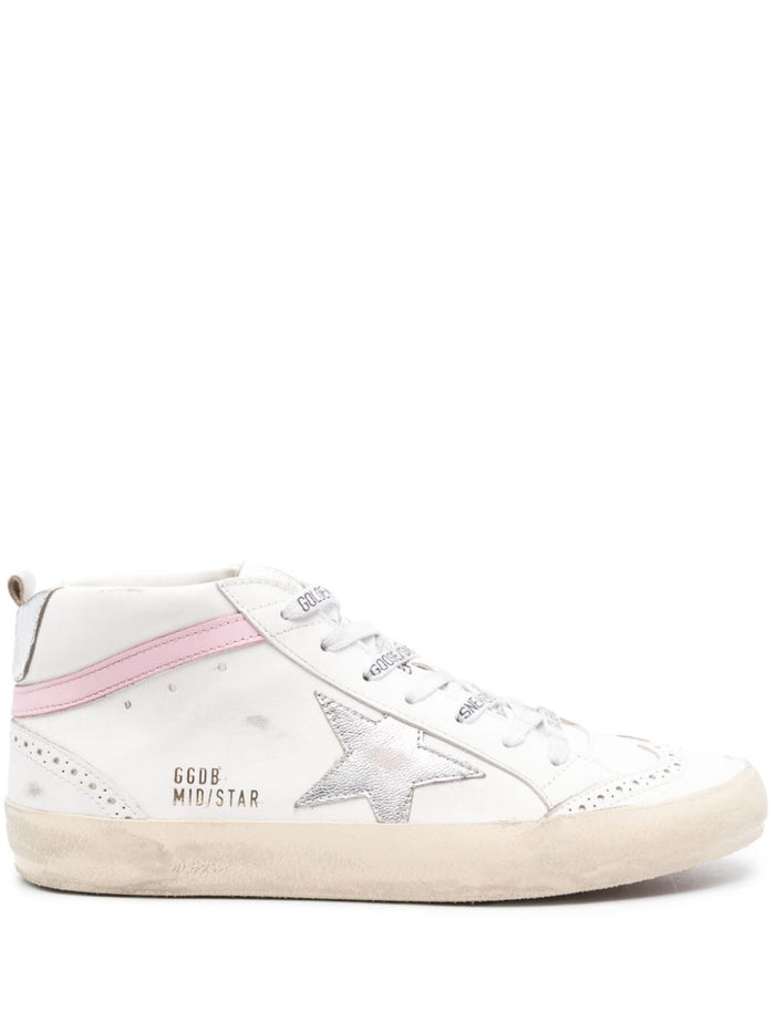 Golden Goose Deluxe Brand Sneakers Bianco Donna alte Mid Star 1