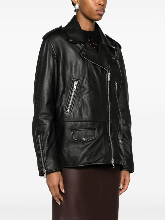 SWORD Black Leather Pattern Jacket 4