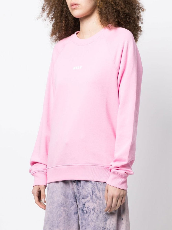 Msgm Women's Pink Sweatshirt Micro Logo 1