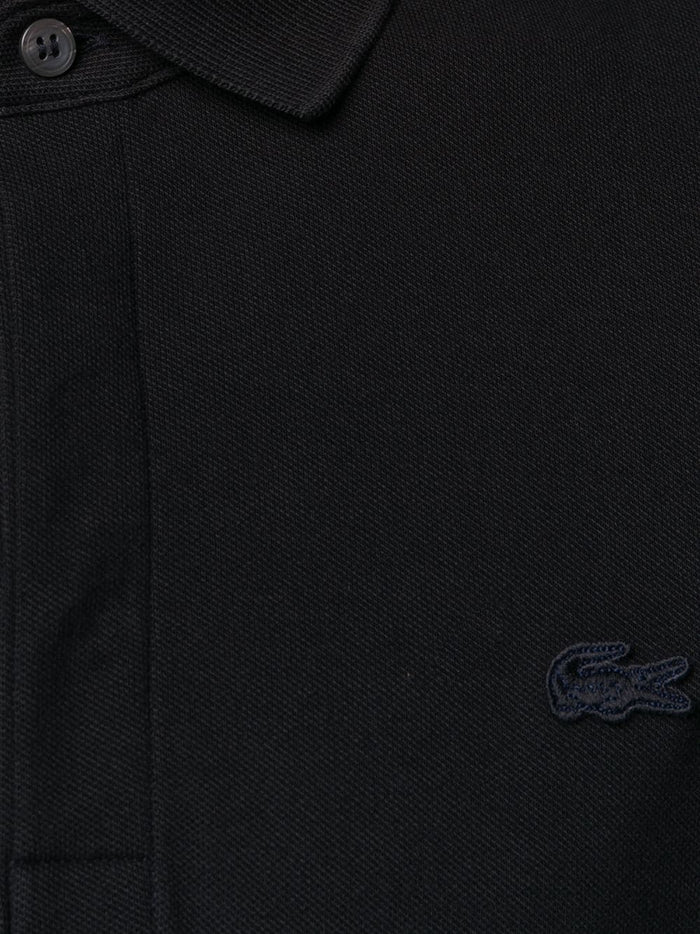 Lacoste Men's Black Polo Shirt with Crocodile Embroidery with classic logo 4