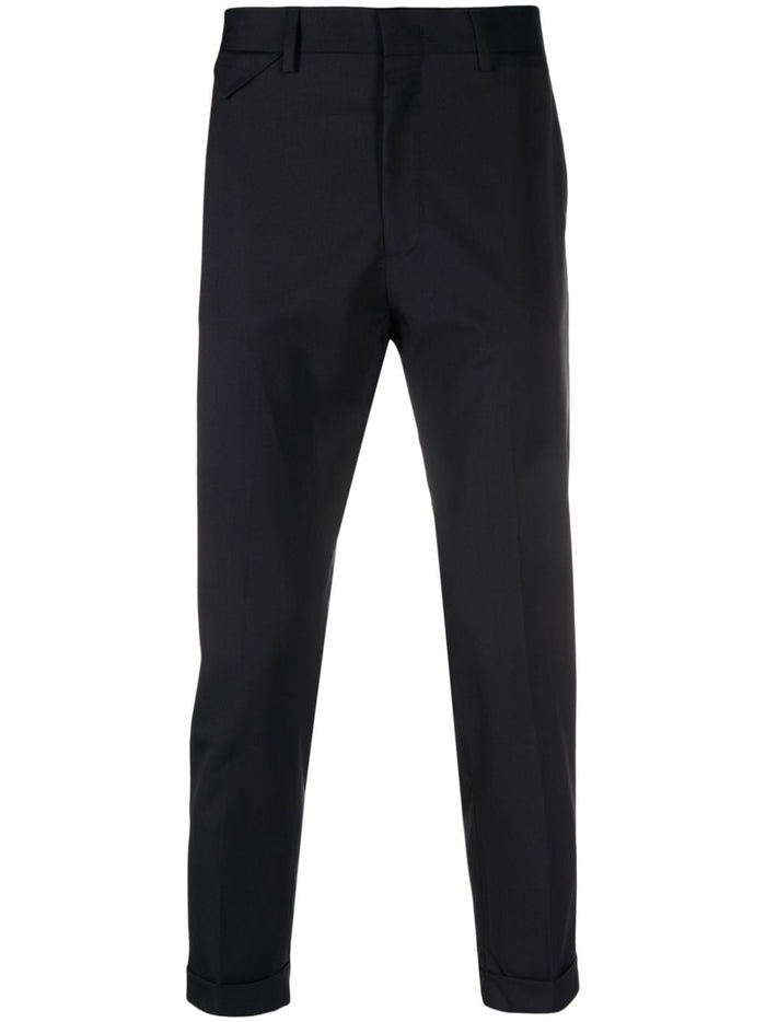 Low Brand Men's Blue Tailored Cropped Trousers 5